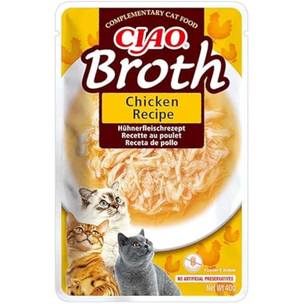 Inaba Ciao Chicken Broth Wet Cat Food Topper - Grain Free - 12 Packs