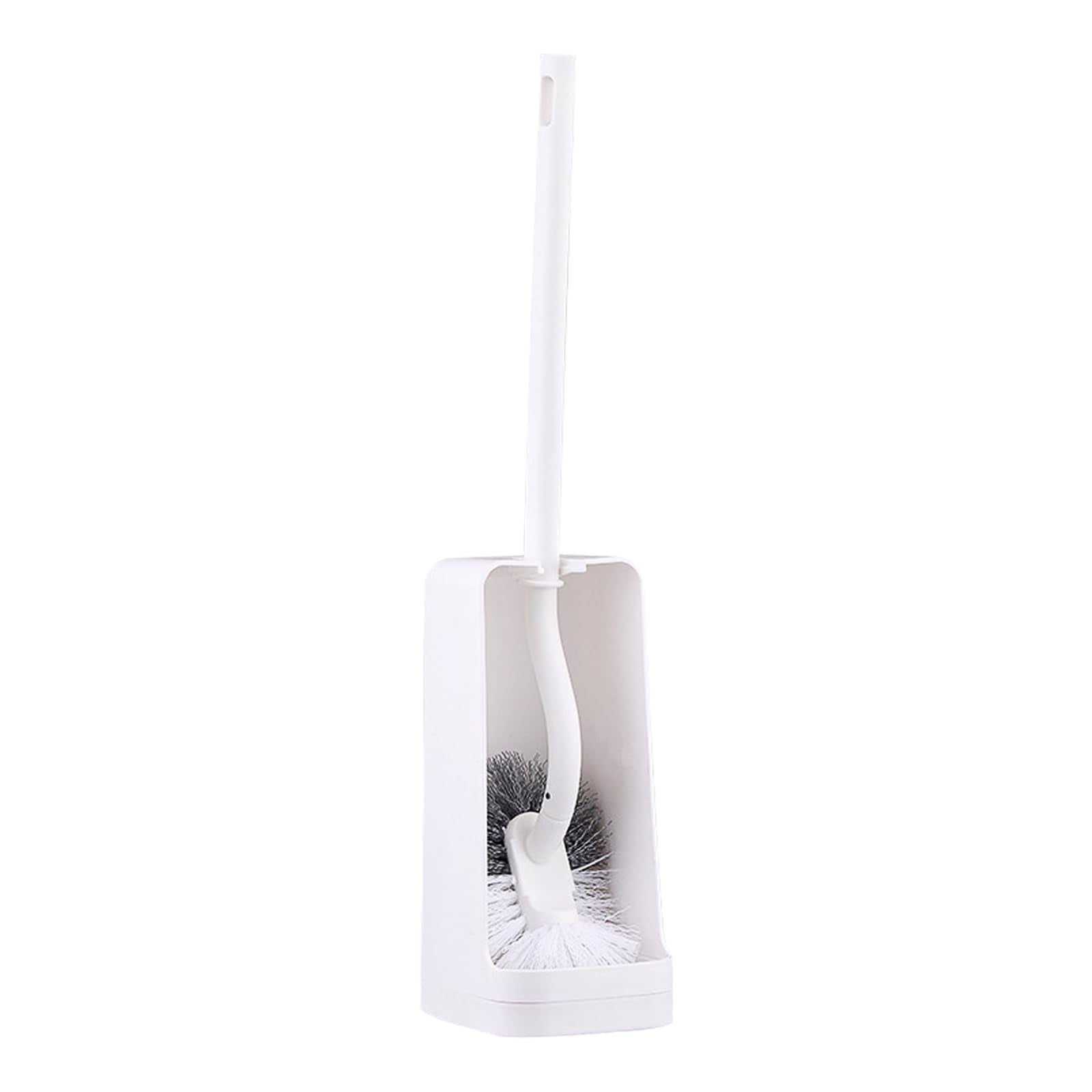 JVHLOV Toilet Brush with Holder – Long Handle Curved Bowl Scrubber