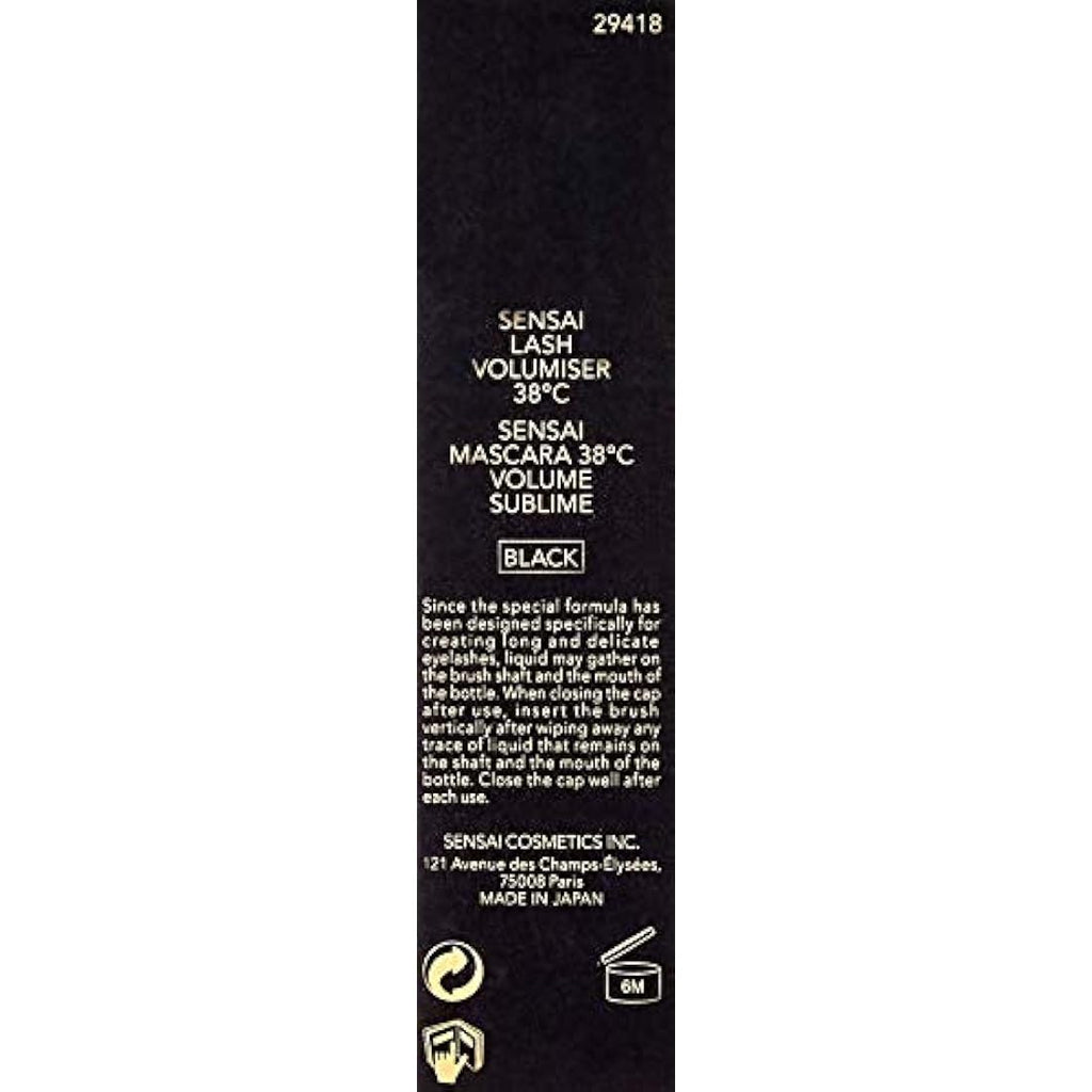 Sensai Mascara 38°C Volumising 01 Black – Long-Wear Eye Makeup 10ml