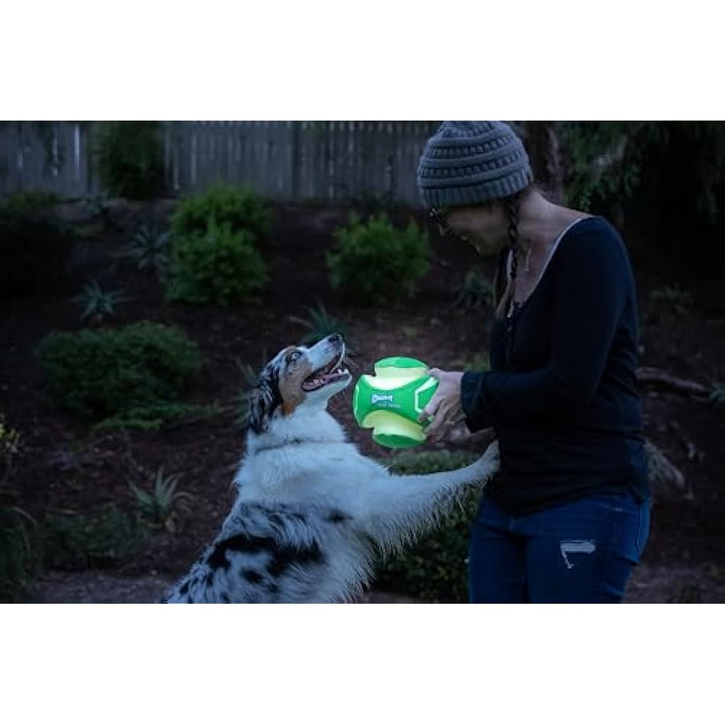 Chuckit! Max Glow Kick Fetch Ball - Durable Glow Dog Toy, Small