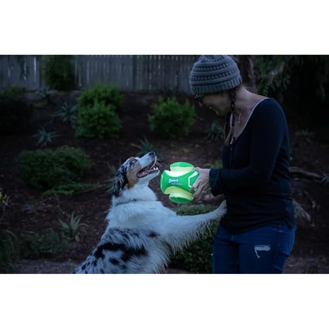 Chuckit! Max Glow Kick Fetch Ball - Durable Glow Dog Toy, Small