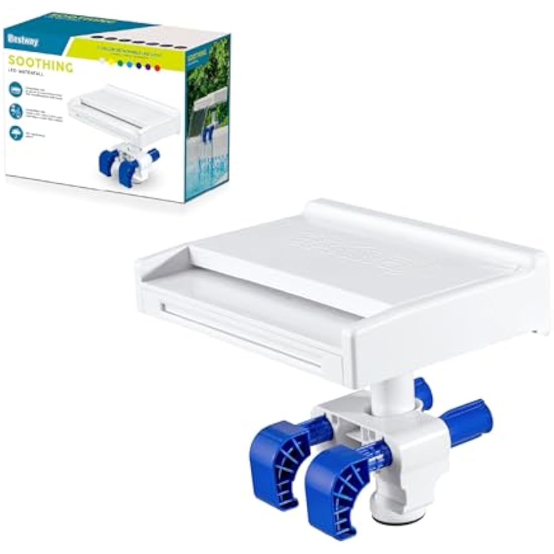 Bestway LED Pool Waterfall for Above Ground Pools – 7-Color Light Show
