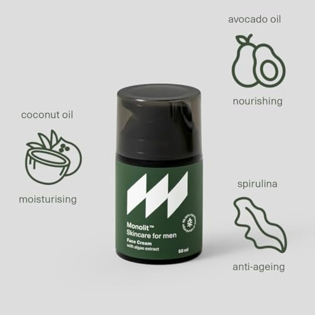 Monolit Men's Anti-Aging Face Cream | Algae & Avocado Oil Moisturizer