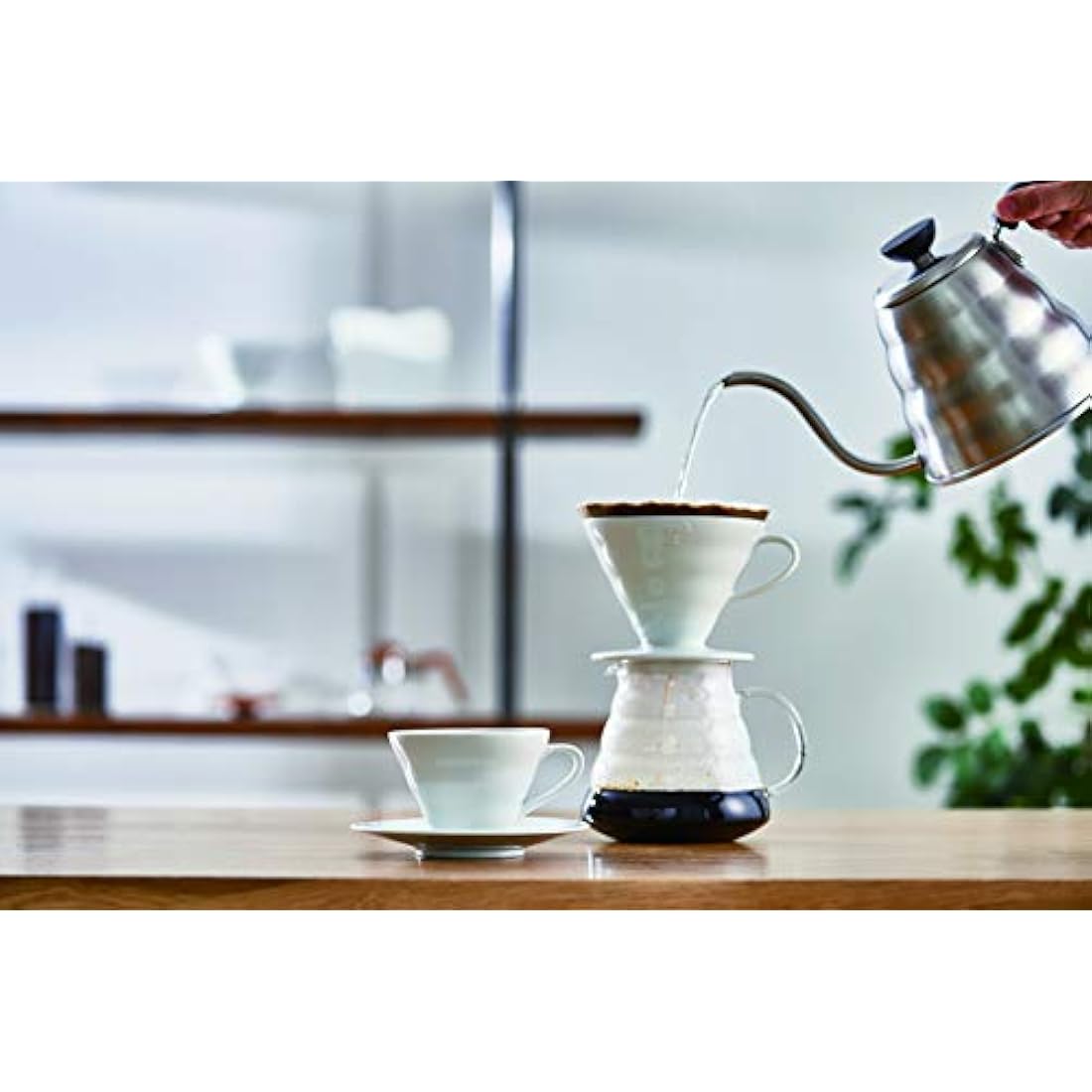 Hario V60 Ceramic Coffee Dripper – Red Pour-Over Brewer, Size 01
