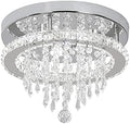 Deckrico Modern K9 Crystal Chandelier – 3 LED Flush Mount Pendant Light