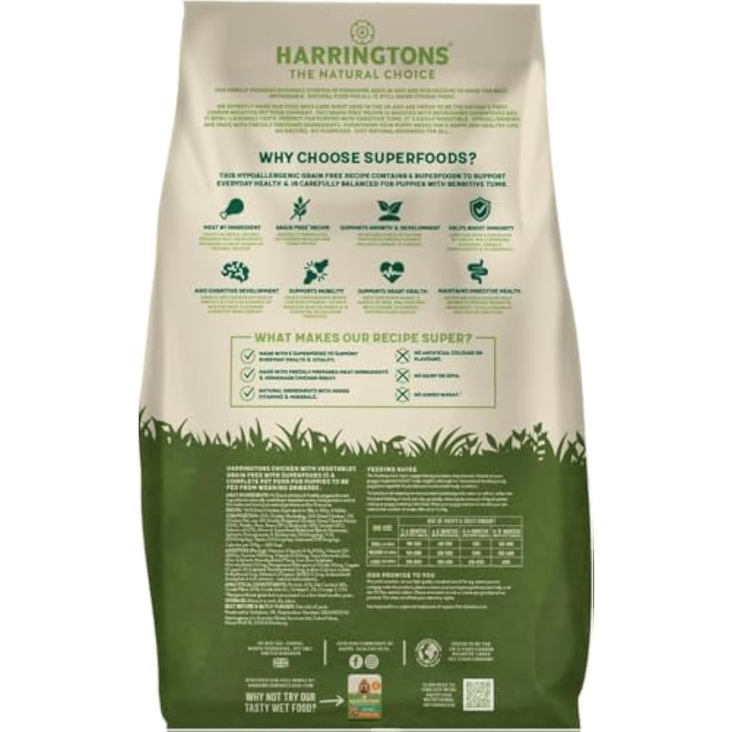 Harringtons Superfoods Puppy Grain Free Chicken Dry Dog Food - 10kg