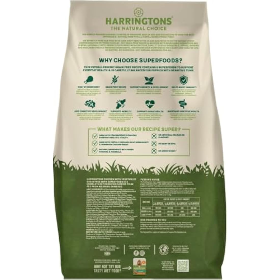 Harringtons Superfoods Puppy Grain Free Chicken Dry Dog Food - 10kg