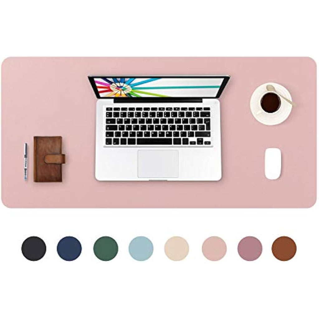 DOBAOJIA Large PU Leather Desk Pad - 31.5" x 15.7" Waterproof Mouse Mat, Pink