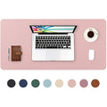 DOBAOJIA Large PU Leather Desk Pad - 31.5" x 15.7" Waterproof Mouse Mat, Pink