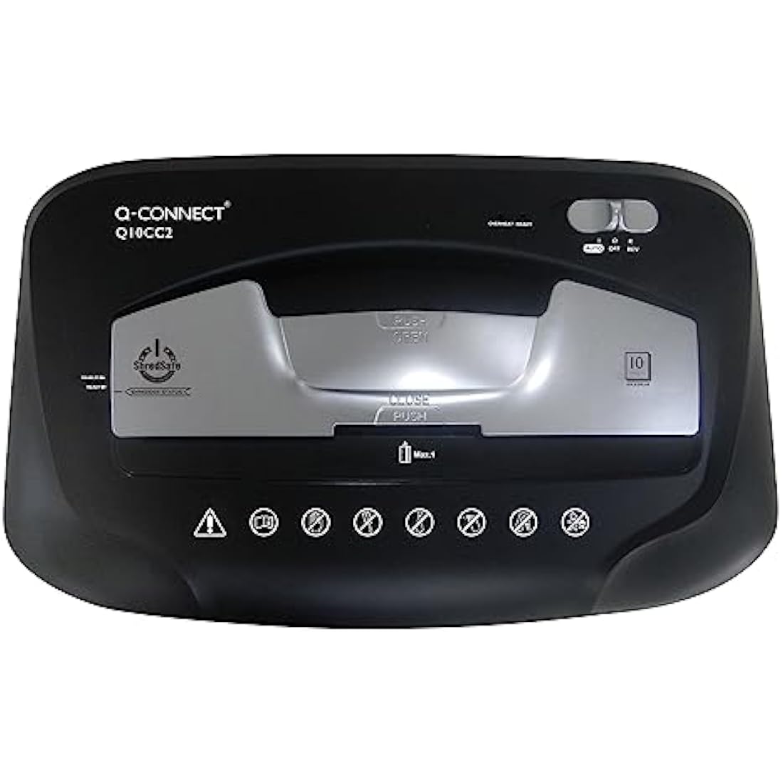 Q-Connect Q10CC2 Cross Cut Paper Shredder - 10 Sheet Capacity, Black