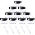 kuou 10-Pack 15ml Empty Plastic Cosmetic Jars with Lids and Spatulas