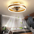 Jolof Store LED Ceiling Fan with Light – Modern 6-Speed Gold 40CM