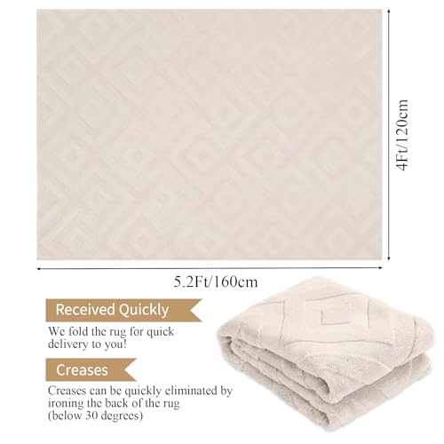 Enyhom Washable Geometric Rug – 120x160cm Non-Slip Modern Area Carpet