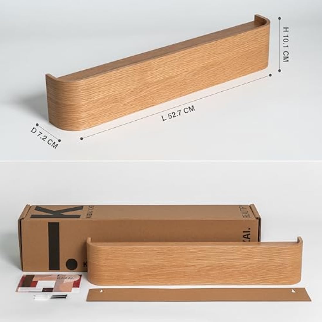 Kazai Toke Wall-Mounted Coat Rack – Oak Wood Veneer with 5 Hooks
