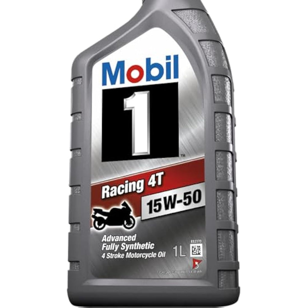 Mobil 1 Racing 4T 15W-50 Synthetic Motorcycle Engine Oil - 1L Bottle
