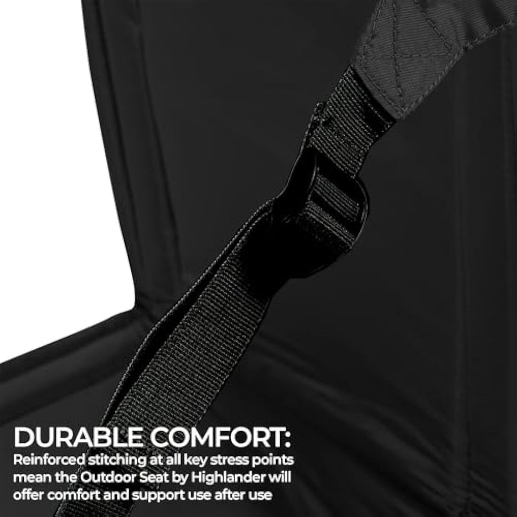 Highlander Outdoor Sit Mat – Portable Folding Stadium Seat with Back Support