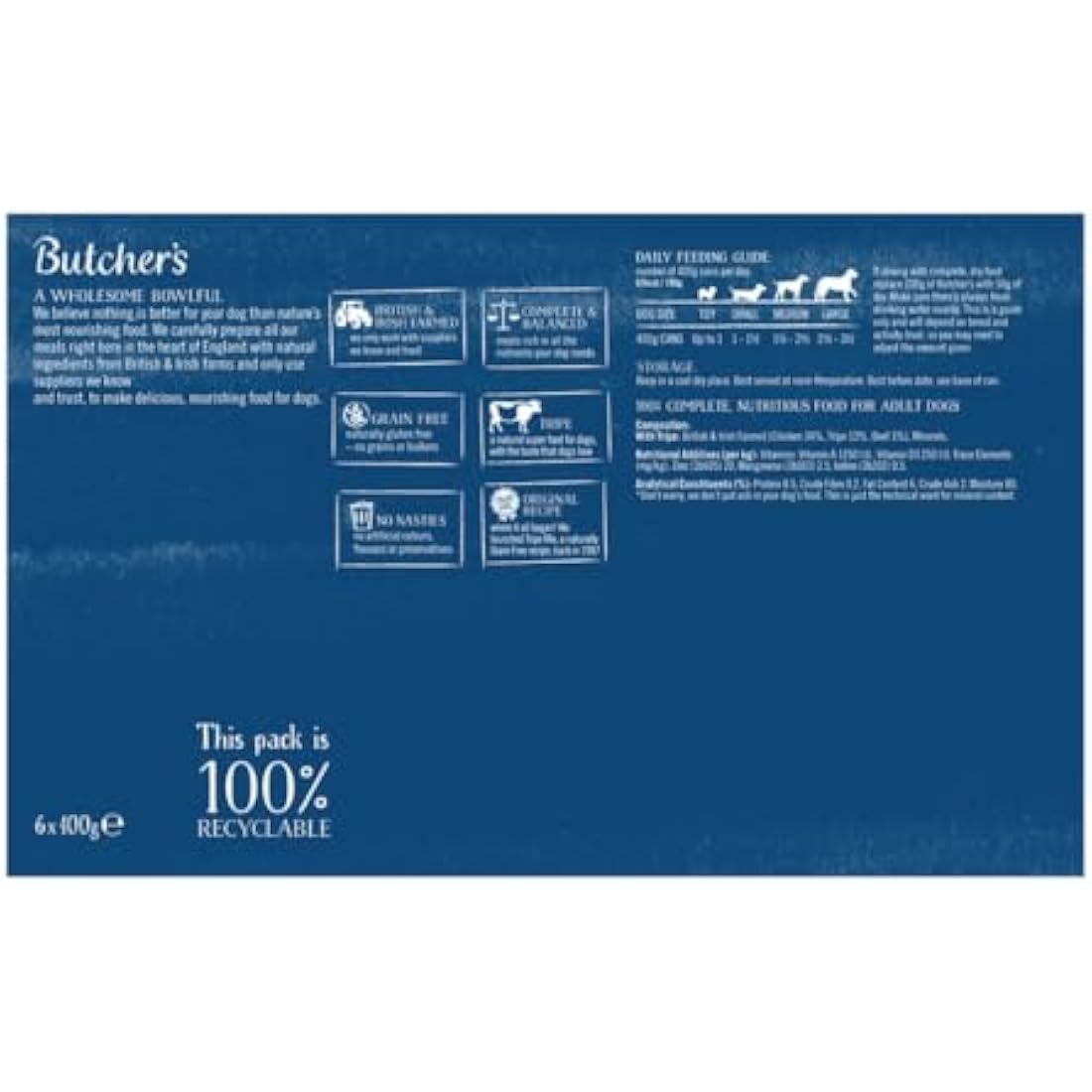 Butcher's Grain Free Wet Dog Food – Tripe Mix 24 x 400g (9.6kg)