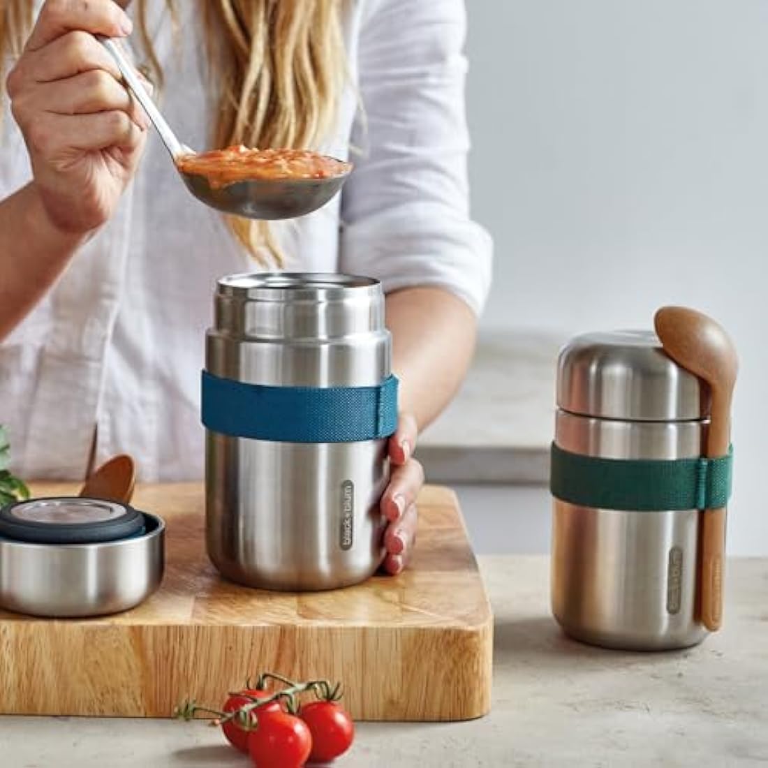 Black + Blum Insulated Food Flask – 400ml Stainless Steel – Olive