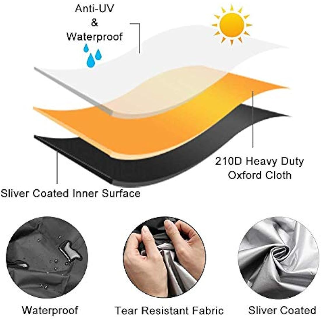 Tonhui Waterproof Lawn Tractor Cover – Heavy-Duty Oxford Garden Mower Tarp