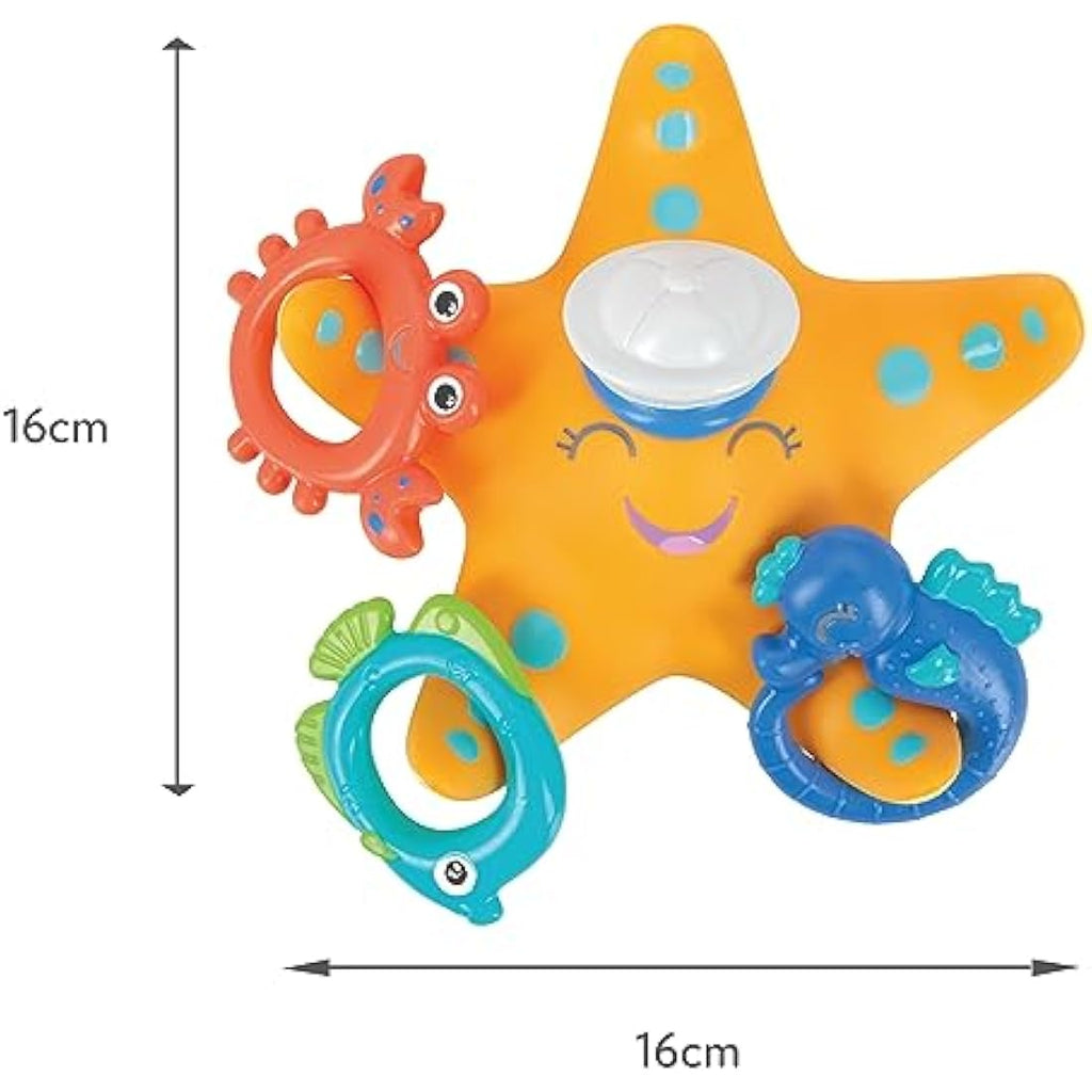 Nuby Starfish Hoopla Floating Bath Toy with 3 Rings | Ages 18m+