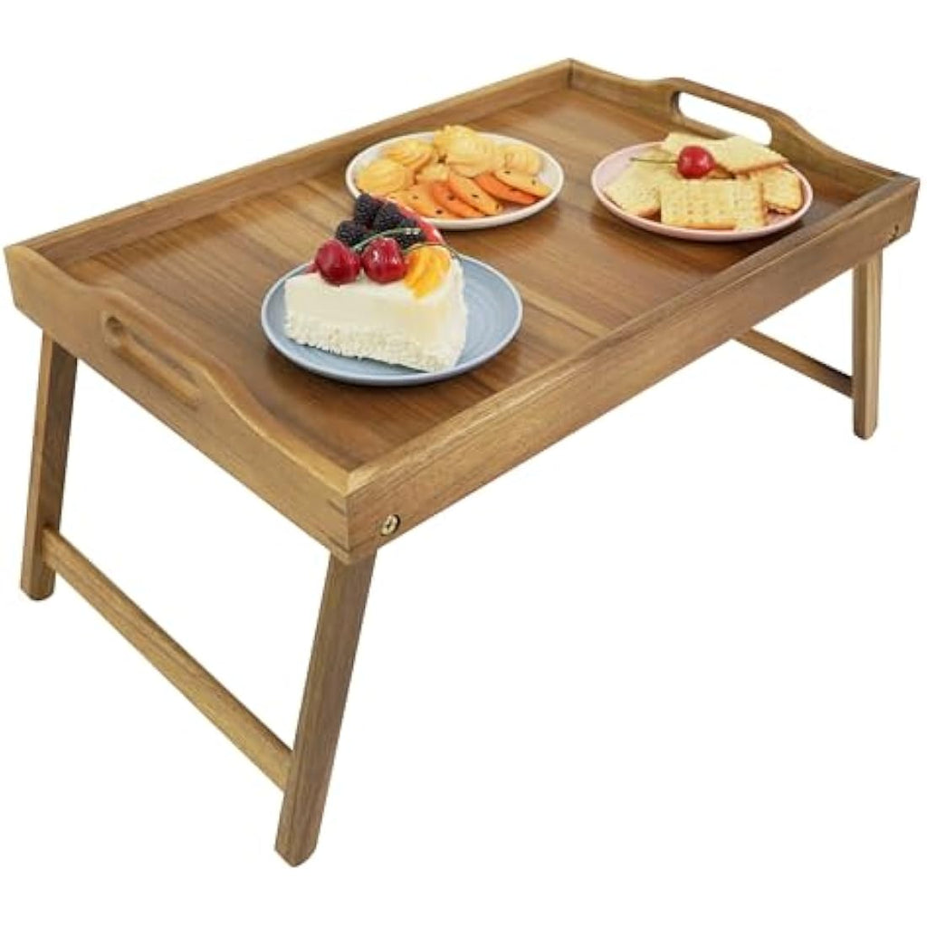 Acacia Wood Bed Tray – Foldable Laptop Table & Serving Tray
