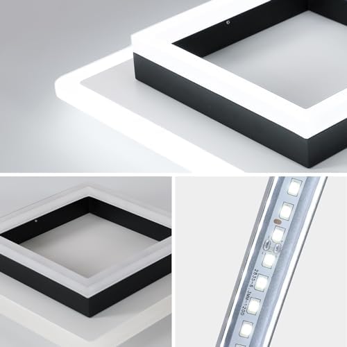 DELIPOP Modern Square LED Ceiling Light – 30W 6500K Acrylic Lamp