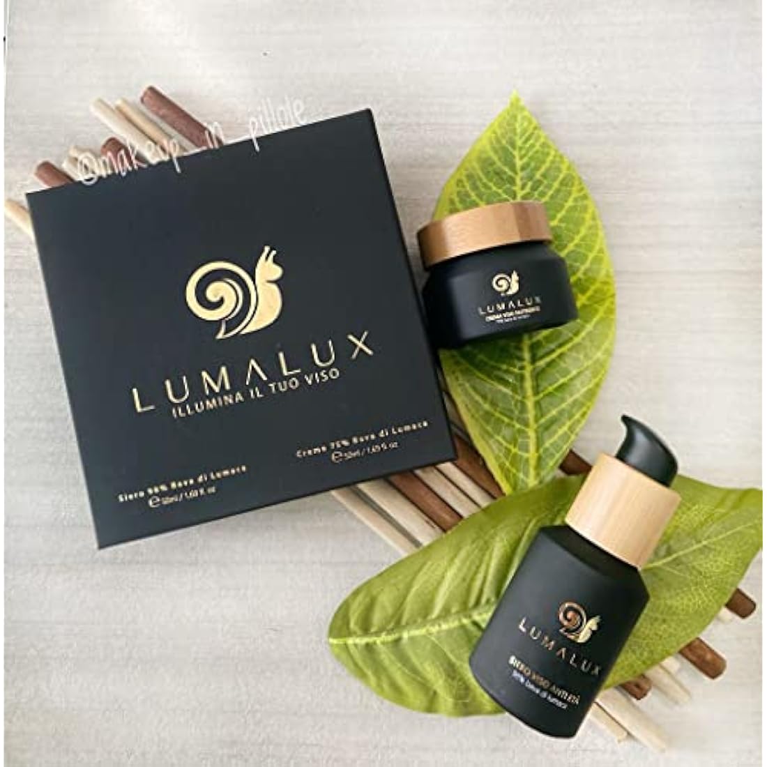 Lumalux Snail Mucin Serum & Cream Set | Organic Anti-Aging Skincare Kit