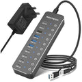 RSHTECH 10-Port Powered USB C Hub | 60W Adapter | 10Gbps USB 3.2 Gen2