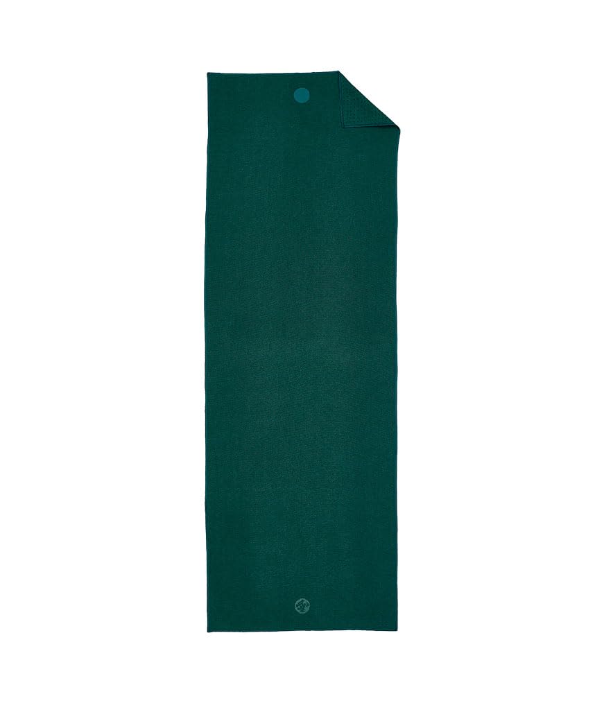 Manduka Yogitoes Non-Slip Hot Yoga Towel | Eco-Friendly, Deep Sea