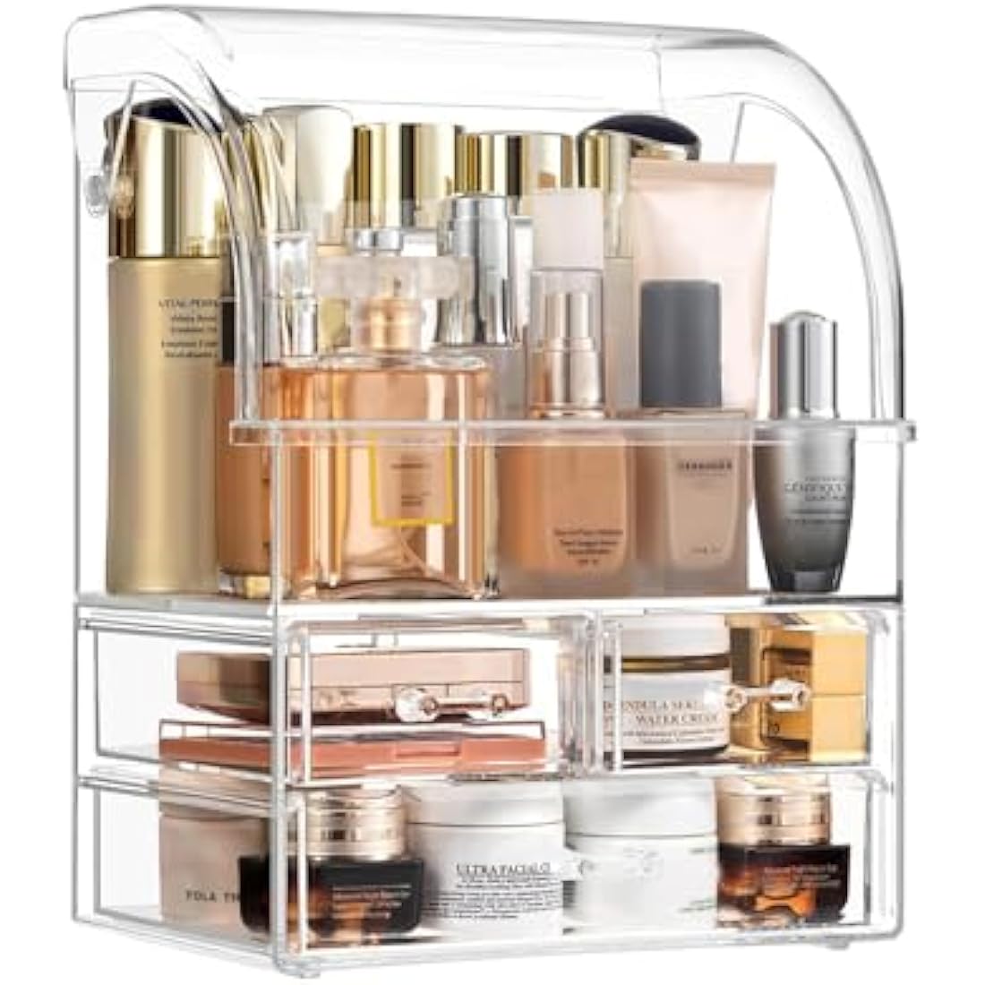 SIOOUI Acrylic Makeup Organizer – Large Clear Cosmetic Storage with Drawers