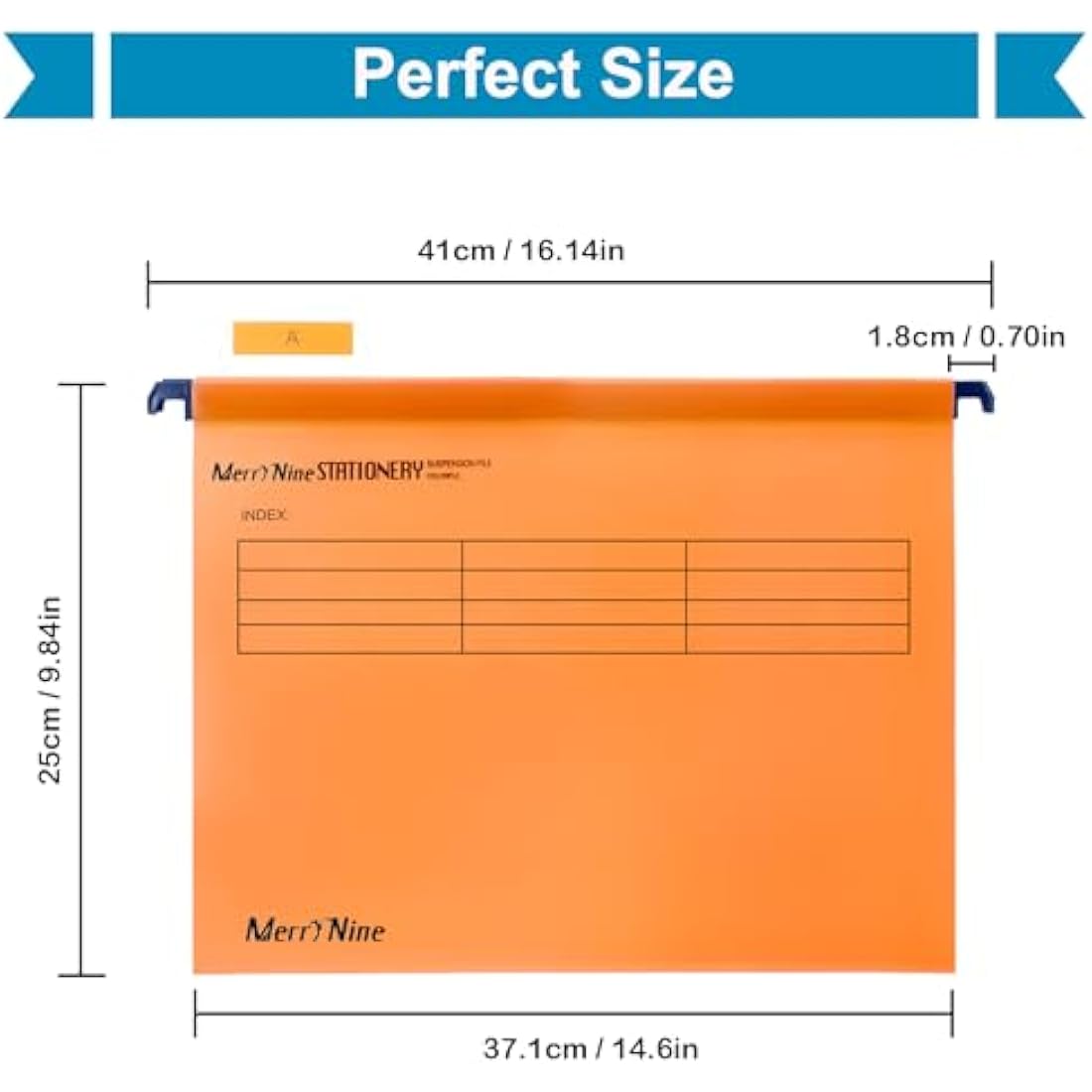 Foolscap Suspension Files – 15 Pack Poly Hanging Folders, Orange