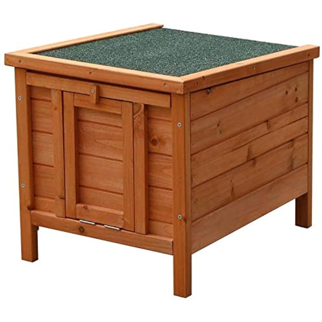Bunny Business Wooden Pet Hide House | Weatherproof Rabbit Hutch, Natural