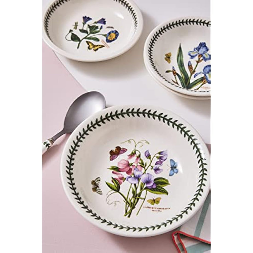 Portmeirion Botanic Garden Pasta Bowls - Set of 6 Floral 20cm Ceramics