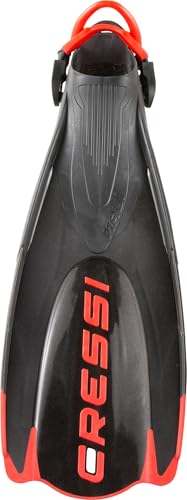 Cressi Maui Adjustable Diving and Snorkeling Fins with EBS - Black/Red