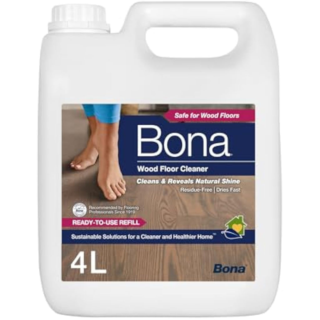 Bona Wood Floor Cleaner Refill – 4L Water-Based Solution for Hardwood
