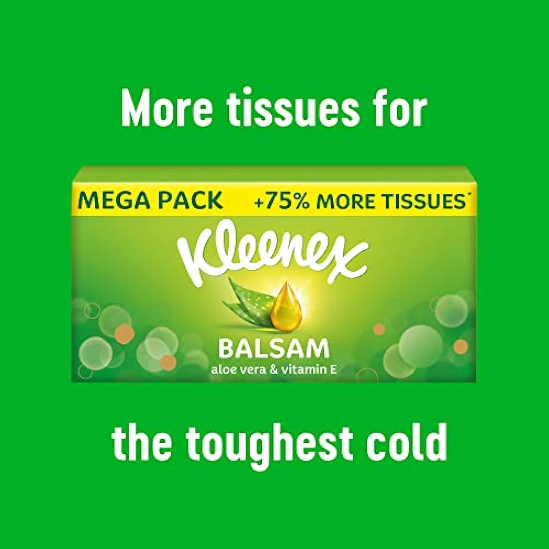 Kleenex Balsam Facial Tissues | Soothing Aloe Vera & Vitamin E | 12 Boxes