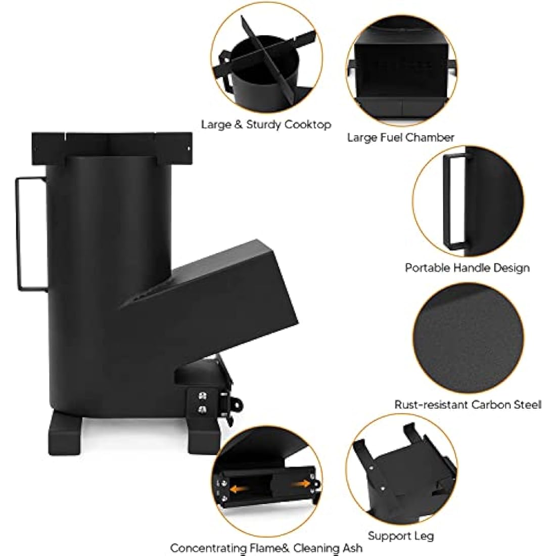 Onlyfire 3-in-1 Rocket Stove | Portable Wood Burning Camping Stove & Griddle