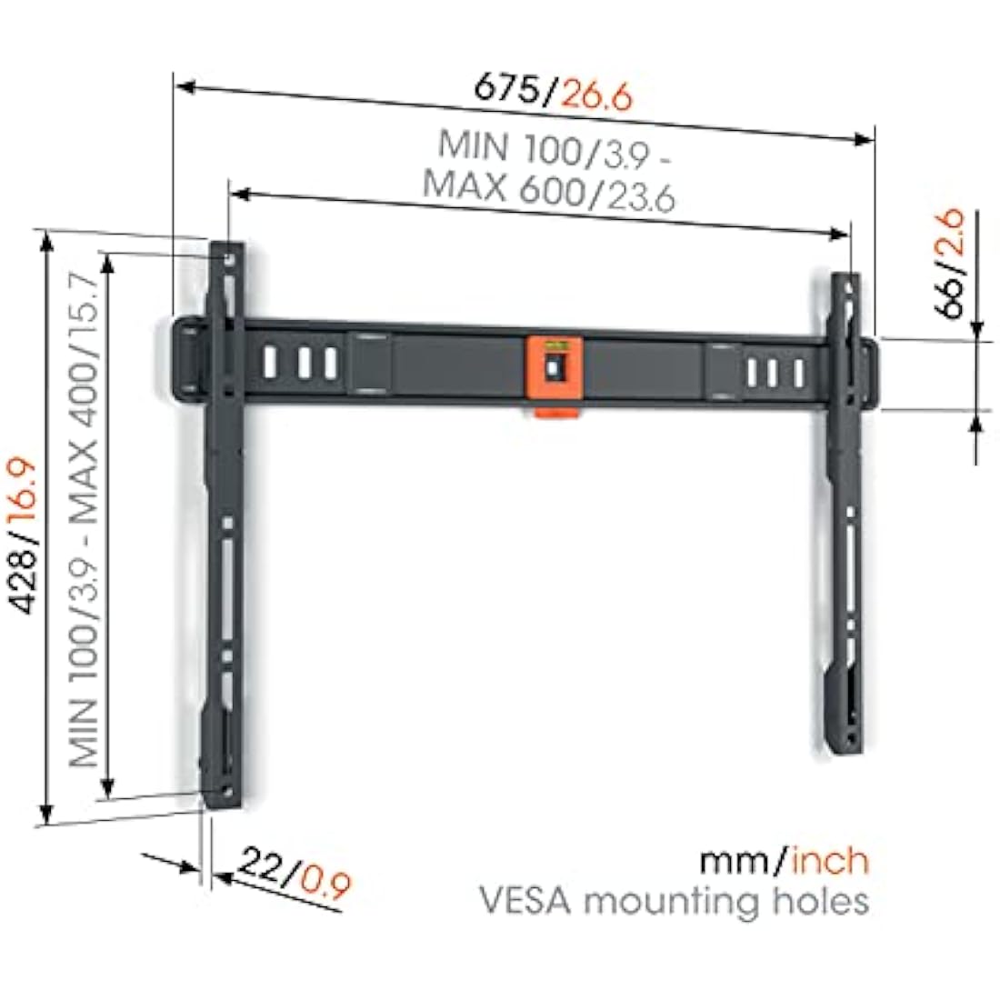 Vogel's TVM 1605 Fixed TV Wall Mount | 40-100 inch | 165 lbs Max