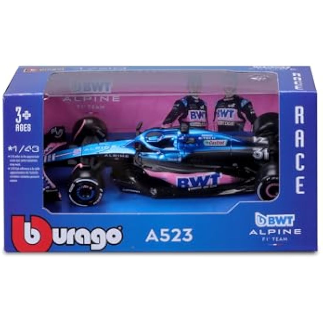 Bburago Alpine A523 F1 2023 Pierre Gasly Diecast Model Car - 1/43 Scale