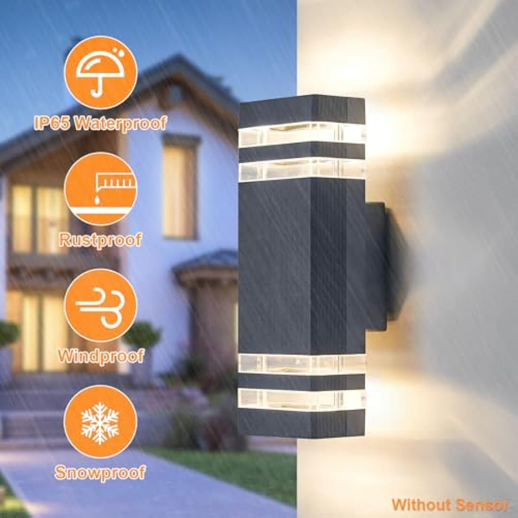 CELAVY Outdoor Wall Lights – IP65 Waterproof LED Up Down Sconce, 2 Pack