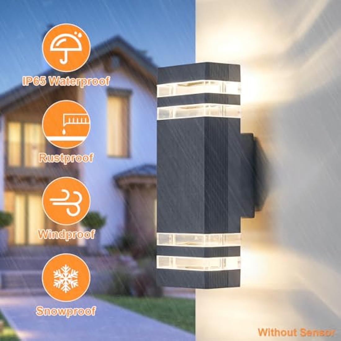 CELAVY Outdoor Wall Lights – IP65 Waterproof Modern LED Up Down Sconce, Grey