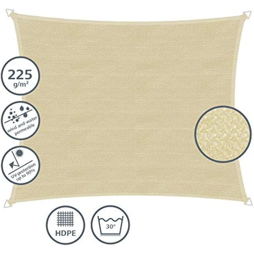 Windhager Capri Sun Sail – 4x5m HDPE UV Resistant Shade, Cream White