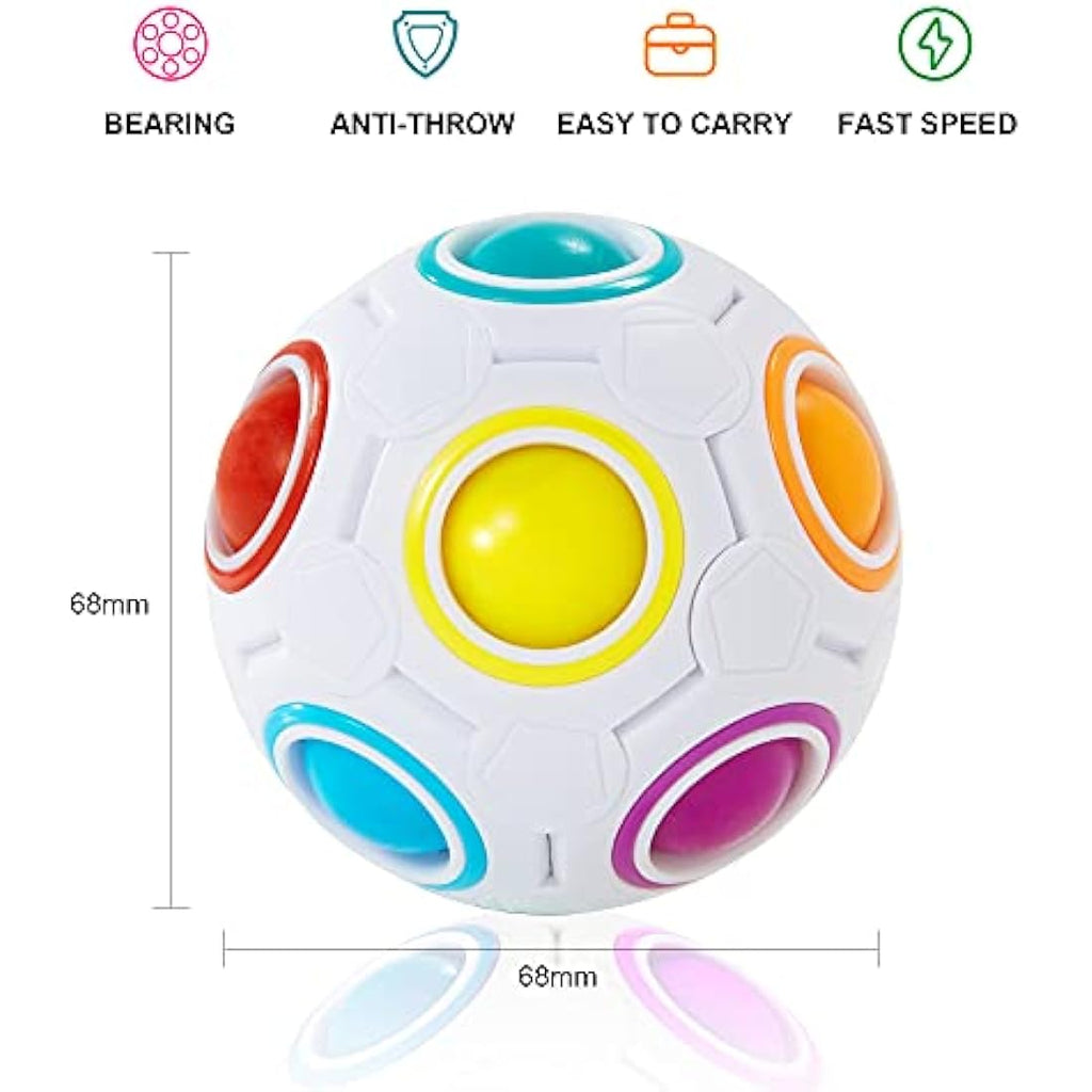 Vdealen Magic Rainbow Puzzle Ball – 3D Fidget Brain Teaser Toy (3 Pack)