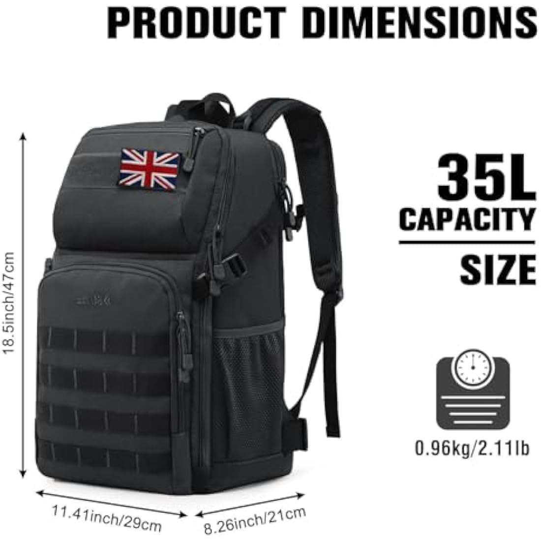 G4Free 35L Military Tactical Backpack | Molle Assault Rucksack
