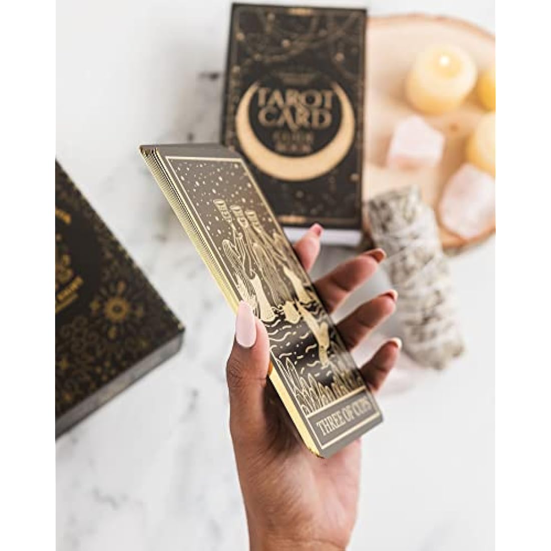 Jolof Store Gold Foil Tarot Cards with Guidebook - Mystical Deck