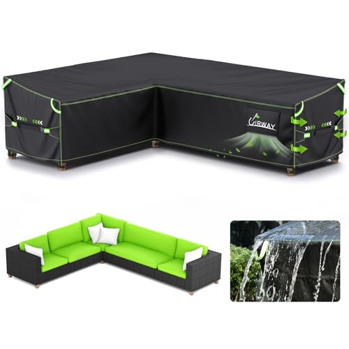 UIRWAY L-Shape Garden Furniture Cover | Waterproof 420D Oxford Sofa Cover
