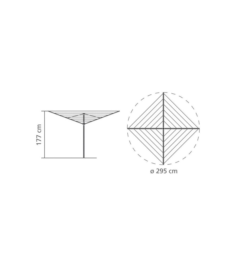 Brabantia Essential 50m Rotary Washing Line – 4 Arm Outdoor Dryer