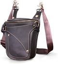 Le'aokuu Mens Genuine Leather Motorcycle Drop Leg Bag | Waist Pack