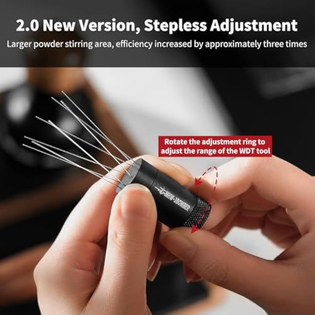 MHW-3BOMBER WDT Tool 2.0 | Adjustable Espresso Stirrer with Magnetic Stand