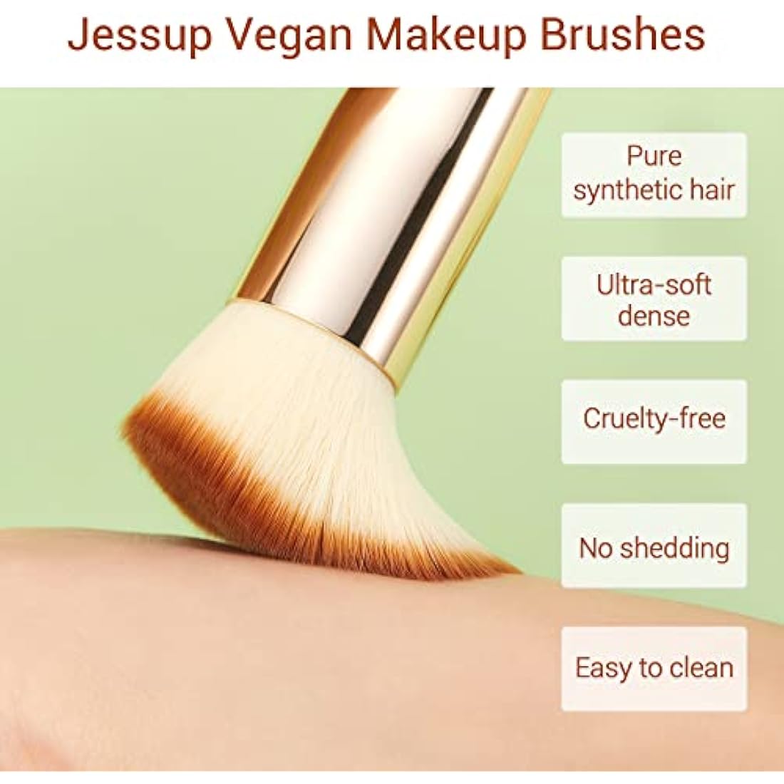 Jessup 20pcs Professional Bamboo Makeup Brushes Set | Vegan & Cruelty-Free